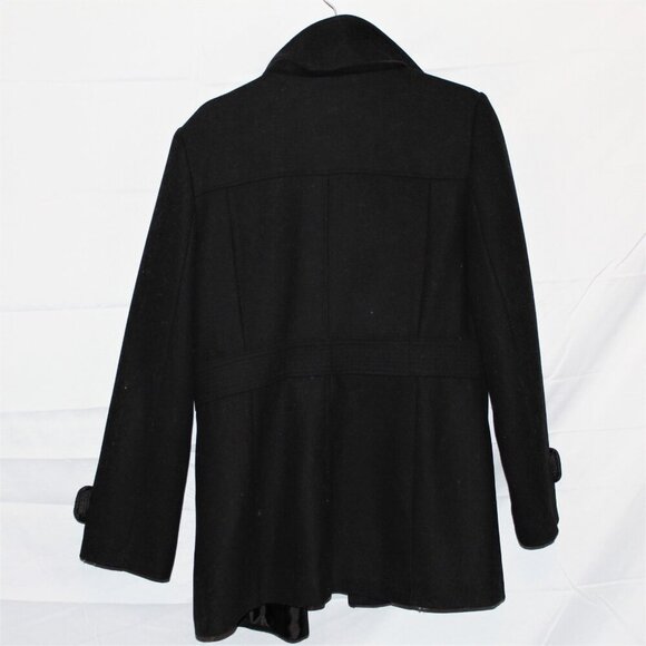Kenneth Cole Coat w/ Removable Hood, 14, Black, Hip-Length, Button Front - Picture 3 of 8